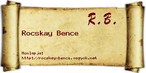 Rocskay Bence névjegykártya